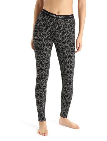 Icebreaker Merino 250 Vertex Alpine Geo Női Leggings Fekete Fehér | HU 1531LISH